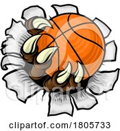 Poster, Art Print Of Basketball Ball Claw Cartoon Monster Animal Hand