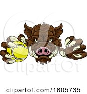 11/14/2023 - Boar Wild Hog Razorback Warthog Pig Tennis Mascot