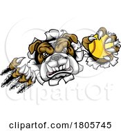 Poster, Art Print Of Bulldog Softball Animal Sports Team Mascot