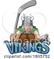 Poster, Art Print Of Viking Warrior Woman Ice Hockey Sports Team Mascot