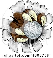 Poster, Art Print Of Golf Ball Claw Cartoon Monster Animal Hand