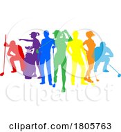 Golfers Golfing Silhouette Golf People Silhouettes
