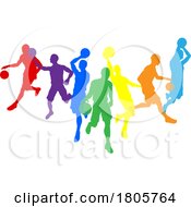 Poster, Art Print Of Basketball Silhouette Players Player Silhouettes