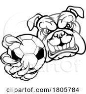 Bulldog Dog Soccer Football Ball Sports Mascot