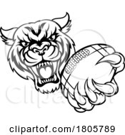 Poster, Art Print Of Tiger Cat Animal Sports American Football Mascot