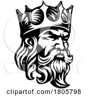 Poster, Art Print Of King Medieval Crown Head Man Mascot Face Icon