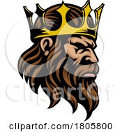 King Crown Warrior Head Mascot Medieval Face Man