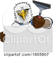 Window Cleaner Eagle Car Wash Cleaning Mascot
