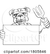 Gardener Tool Farmer Bulldog Dog Cartoon Mascot