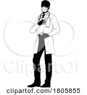 11/14/2023 - Doctor Man And Clipboard Medical Silhouette Person