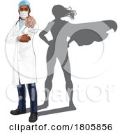 Super Hero Black Woman Doctor Superhero Pointing