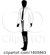 Poster, Art Print Of Scientist Engineer Inspector Man Silhouette Person