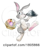 11/14/2023 - Easter Bunny Rabbit Cartoon Food Tray Cloche Chef
