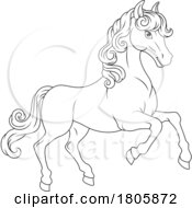 Poster, Art Print Of Horse Cartoon Cute Animal Character Illustration
