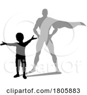 11/14/2023 - Superhero Child Kid With Super Hero Shadow