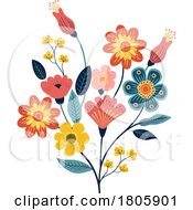 Poster, Art Print Of Flowers Floral Flower Pattern Wildflowers Drawing
