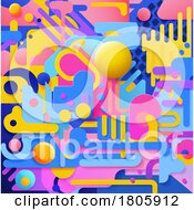 Poster, Art Print Of Bright Colorful Abstract Shapes Background Pattern
