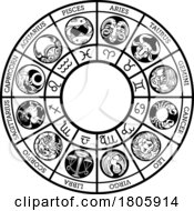 Poster, Art Print Of Zodiac Horoscope Astrology Star Signs Icon Set