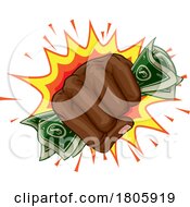 Money Cash Fist Hand Comic Pop Art Cartoon by AtStockIllustration