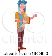 Poster, Art Print Of Woman With Clipboard Pointing Illustration