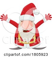 Poster, Art Print Of Cartoon Gnome Christmas Santa Claus Welcoming