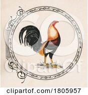 Poster, Art Print Of Rooster In An Ornate Frame
