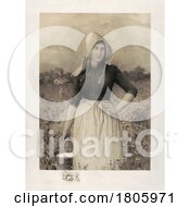 Poster, Art Print Of Milkmaid Holding A Bucket In A Field