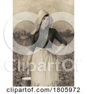 Poster, Art Print Of Milkmaid Holding A Bucket In A Field