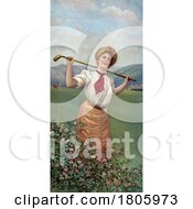 Poster, Art Print Of Young Woman On A Golf Course