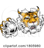 Poster, Art Print Of Wildcat Bobcat Soccer Football Animal Team Mascot