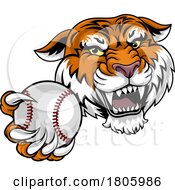 Tiger Baseball Ball Animal Sports Team Mascot