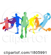 Soccer Football Players People Silhouettes Concept