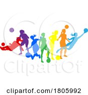 Poster, Art Print Of Soccer Female Football Women Players Silhouettes