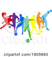 Poster, Art Print Of Soccer Football Players Men Silhouettes Concept