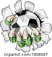 Soccer Football Ball Claw Cartoon Monster Hand