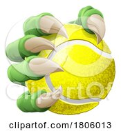 Poster, Art Print Of Tennis Ball Claw Cartoon Monster Animal Hand