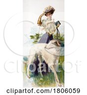 Poster, Art Print Of Woman With A Russian Greyhound Dog