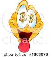 Poster, Art Print Of Cartoon Emoticon With Bitcoin Eyes