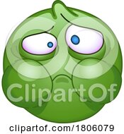 Poster, Art Print Of Cartoon Nauseated Green Emoticon Gagging