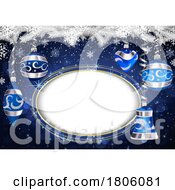Poster, Art Print Of Blue Christmas Background With Ornaments And Space For Text