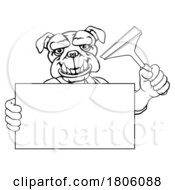 Window Cleaner Bulldog Car Wash Cleaning Mascot
