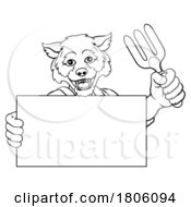 Gardener Wolf Cartoon Tool Handyman Mascot