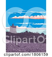 Stirling Point Signal Station Lighthouse In Bluff New Zealand WPA Poster Art