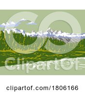 Teton Range In The Clouds Wyoming WPA Poster Art by patrimonio