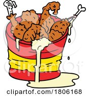 Cartoon Greasy Fried Chicken Bucket