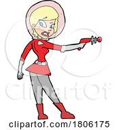 Poster, Art Print Of Cartoon Sci Fi Woman With A Ray Gun