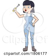 Poster, Art Print Of Cartoon Female Mechanic