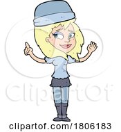 Poster, Art Print Of Cartoon Woman In A Hat