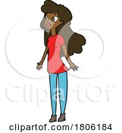 Poster, Art Print Of Cartoon Woman With Long Hair