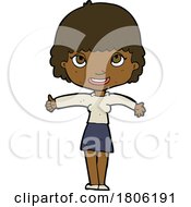 Cartoon Woman Giving A Thumb Up by lineartestpilot